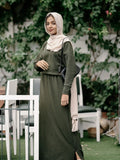 Yezwe Olive Green Turkish Short Top and Skirt Set - Modest Wear TOP AND SKIRT