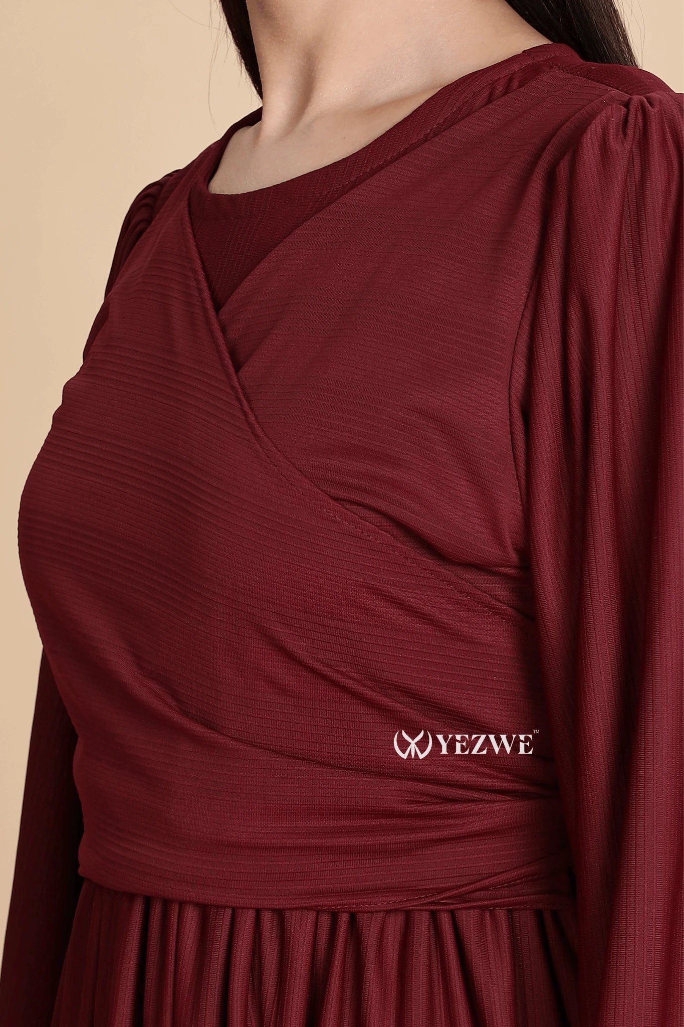 yezwe trendy burgundy maxi dress