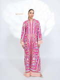 YEZWE Printed Tunic in vibrant pink and peach floral design from co-ord set collection